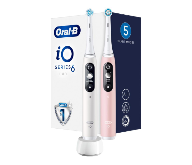 Oral-B Szczoteczeka magnetyczna iO6 Duo (biała + różowa) - 1131190 - zdjęcie 2
